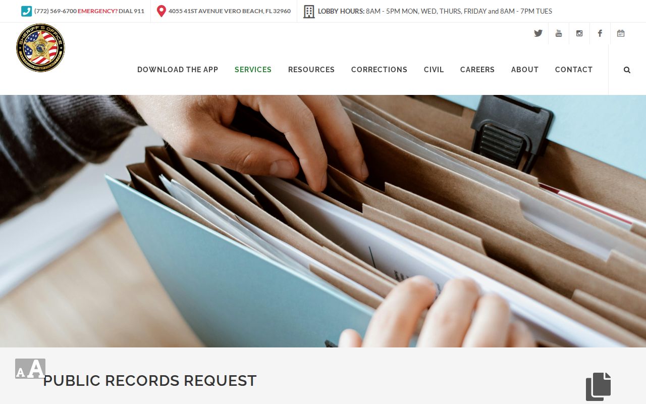 Indian River County arrest records request channels