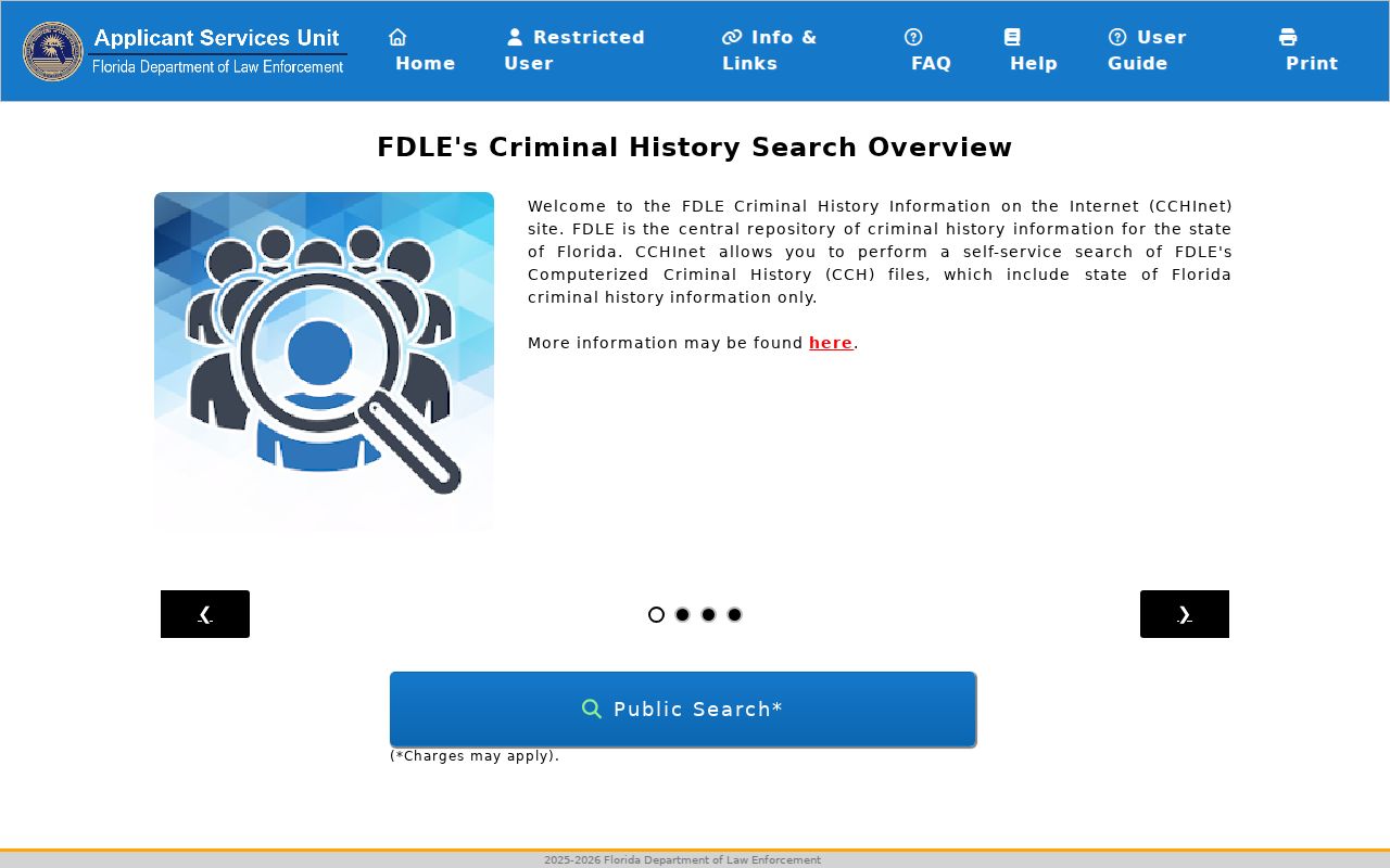 Indian River County criminal record name search at FDLE