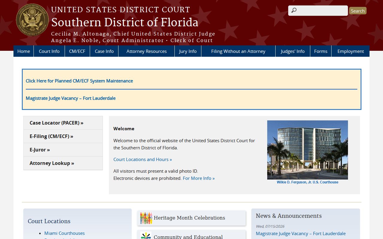 Indian River County criminal cases in Southern District of Florida