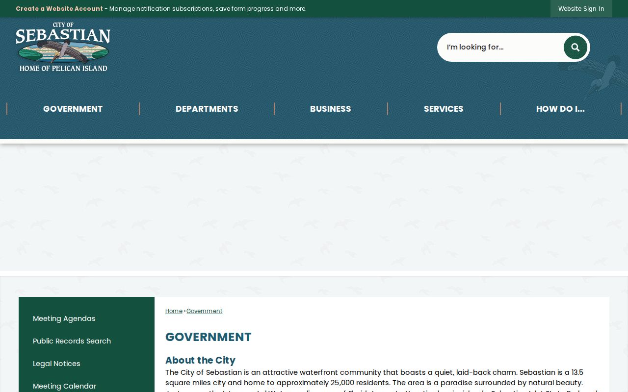 City of Sebastian government and city hall webpage